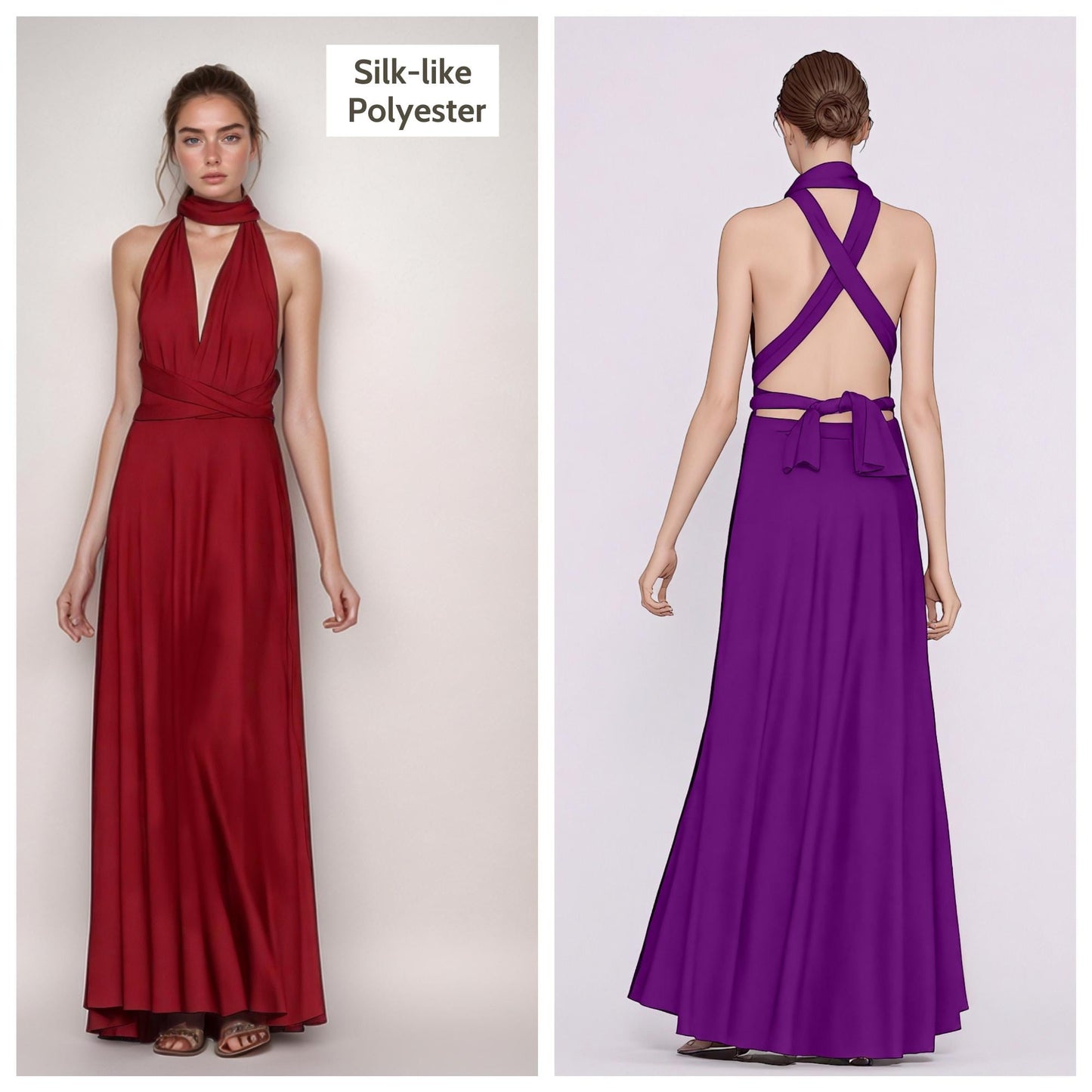 Custom Infinity Wrap Dress, Personalized Multiway Gown, Tailored Convertible Formal Dress | 241101B