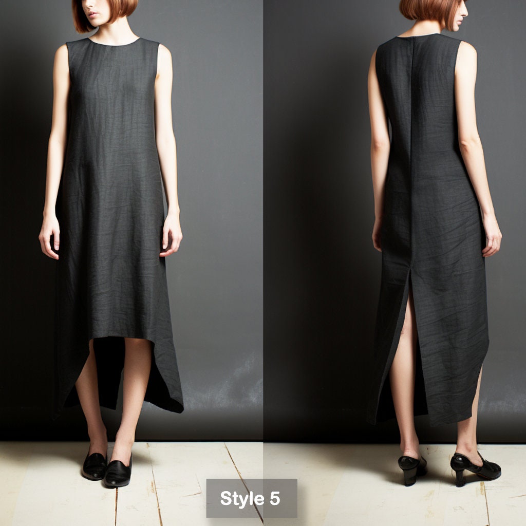 Timeless Elegance: Black Linen Tank Dress for Effortless Style, Handcrafted Comfort and Chic Simplicity, Perfect Summer Attire | 230811A
