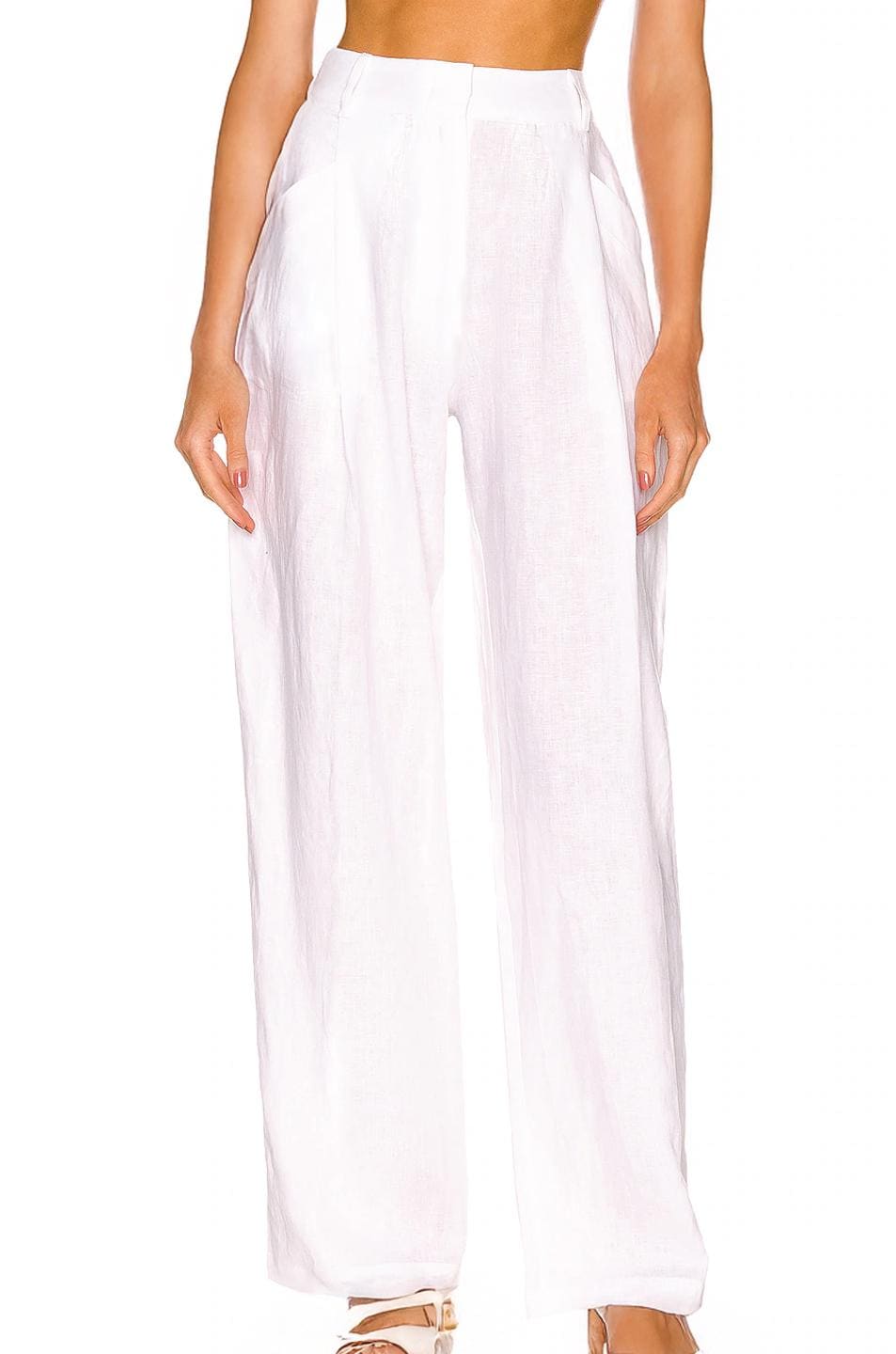 Wide Leg Linen Pants for Women - High Waist, Lightweight Summer Trousers with Pockets | SKU.25T22T4D