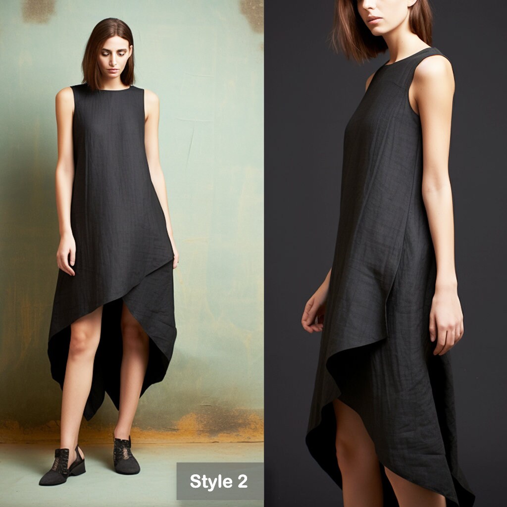 Timeless Elegance: Black Linen Tank Dress for Effortless Style, Handcrafted Comfort and Chic Simplicity, Perfect Summer Attire | 230811A