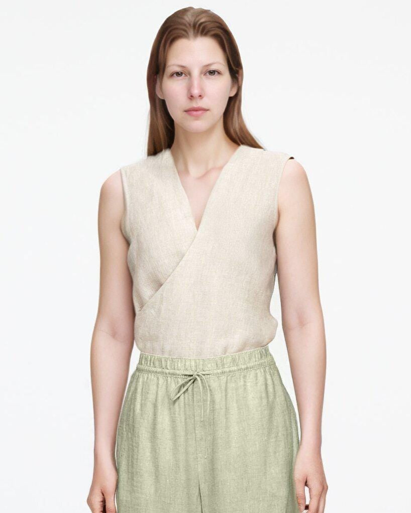 Linen Cropped Wide Leg Pants - Relaxed Fit, Elastic Waist, Drawstring, Lightweight, Casual Summer Trousers with Pockets| SKU.25T22T5Q