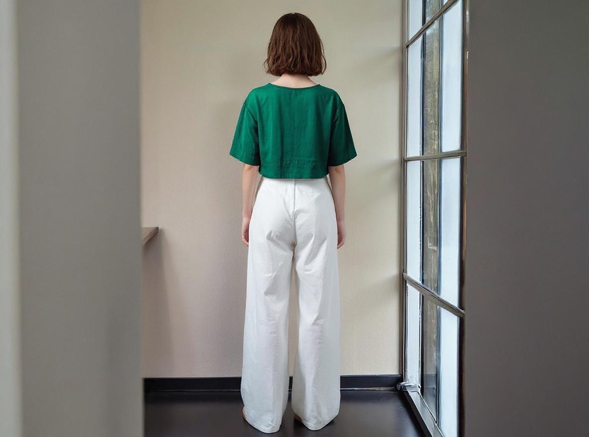 High Waist White Linen Pants - Wide Leg Summer Trousers, Loose Fit Minimalist Elastic Linen Pants with Pockets | SKU.25T15T5D
