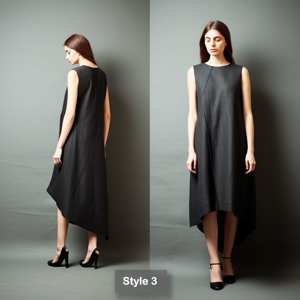 Timeless Elegance: Black Linen Tank Dress for Effortless Style, Handcrafted Comfort and Chic Simplicity, Perfect Summer Attire | 230811A