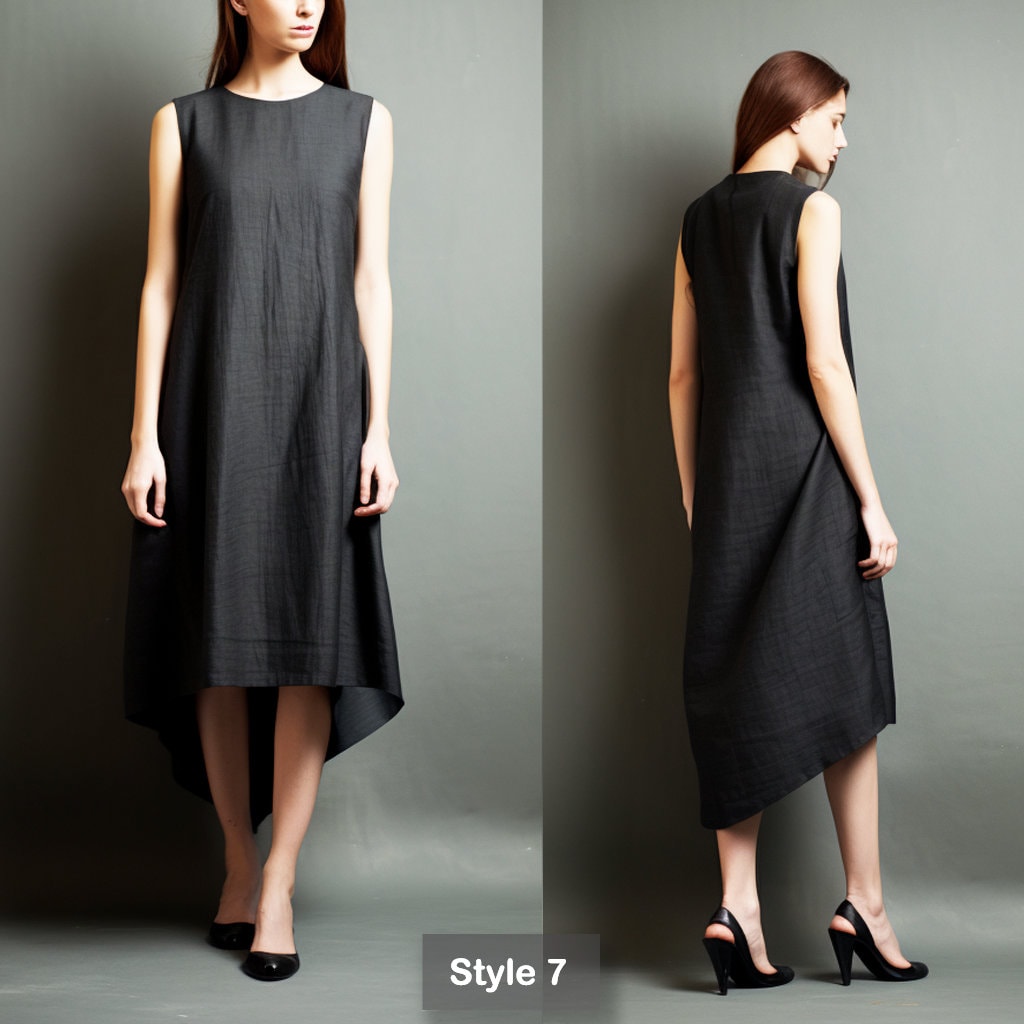 Timeless Elegance: Black Linen Tank Dress for Effortless Style, Handcrafted Comfort and Chic Simplicity, Perfect Summer Attire | 230811A