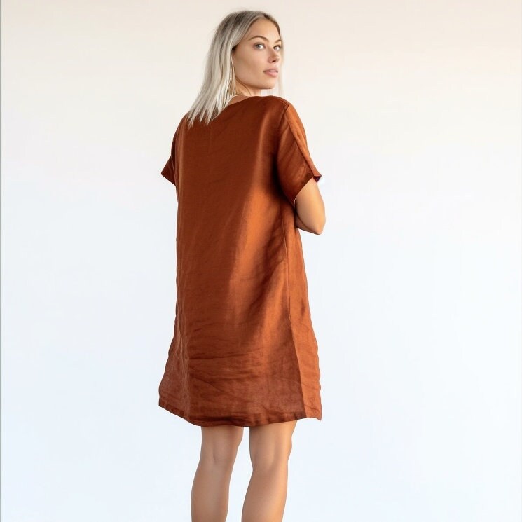 Handmade Linen Summer Dress for Women | Maternity and Oversized Options | Relaxed Summer Fit | Personalized Gift for Her | 230516A