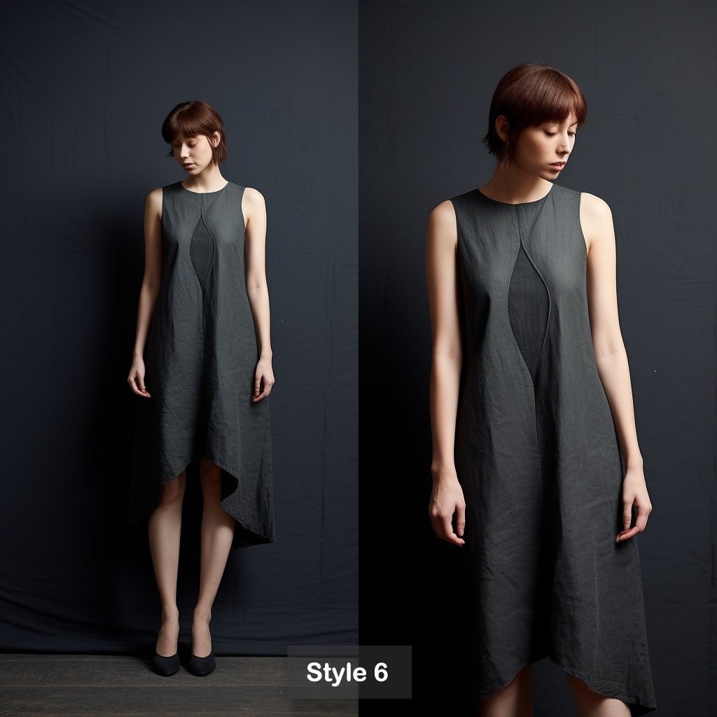 Effortless Summer Style: Handcrafted Black Linen Tank Dress for Timeless Elegance and Chic Comfort | Customizable | Personalizable | 230811B