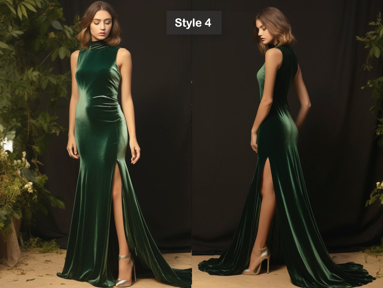 Stylish Velvet Bridesmaid Dress with Leg Split | High-Quality Ball Gown Maxi Dress | Sleeveless Pencil Dress | Customizable | Personalizable