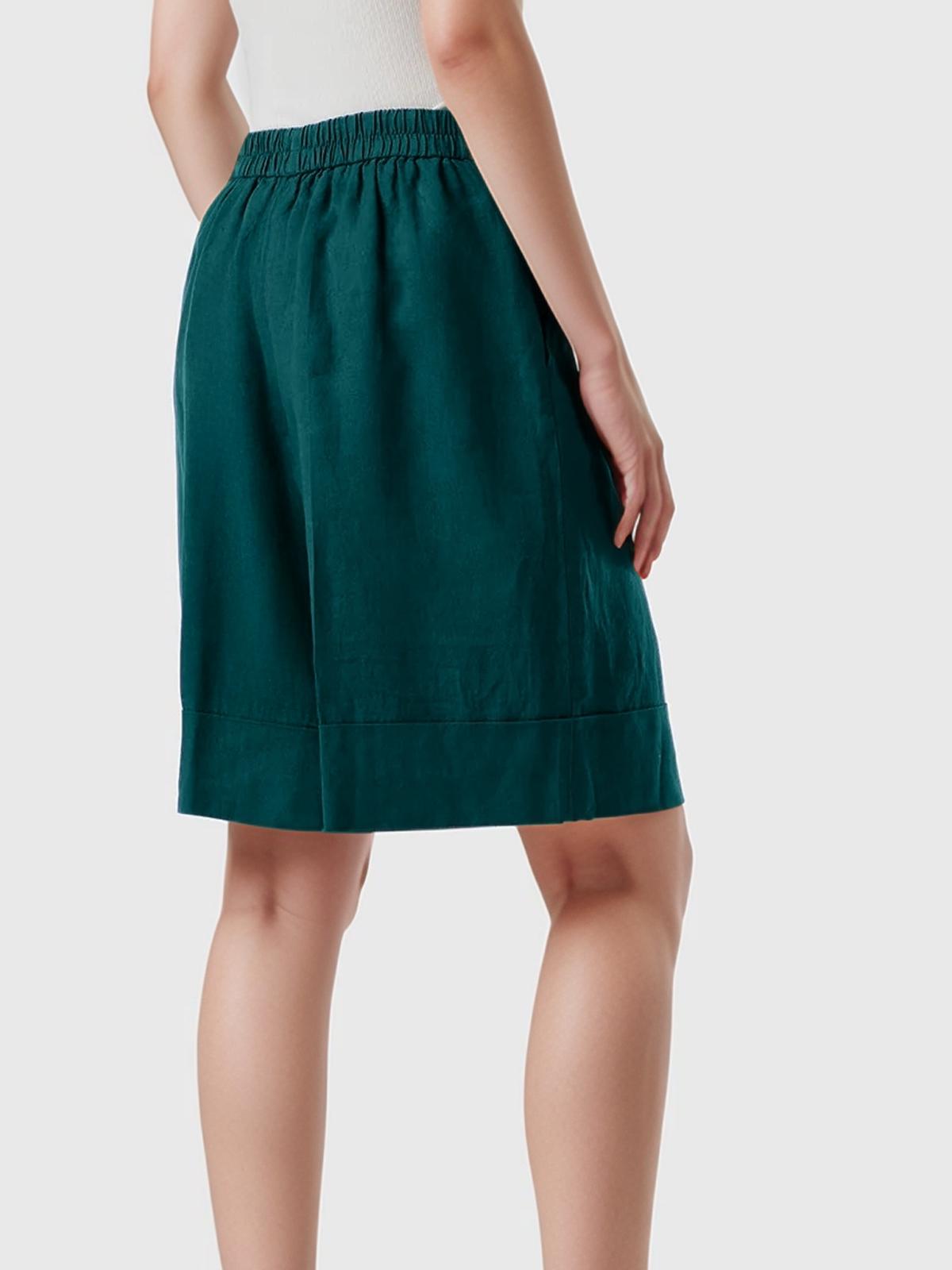 High-Waisted Linen Shorts for Women â€“ Wide Leg Summer Shorts with Pockets & Elastic Waistband | SKU.25T22T5D