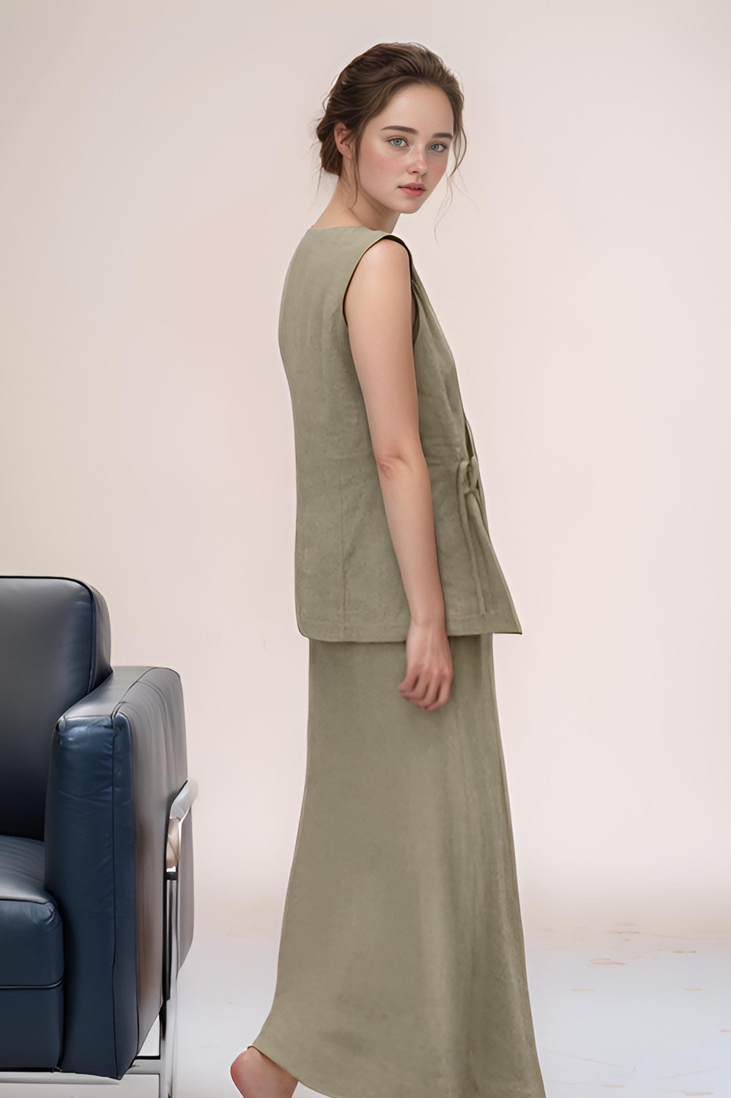 Linen Wrap Top – Women’s Sleeveless Wrap Blouse | Minimalist Boho Summer Tank | SKU.25T10T2E
