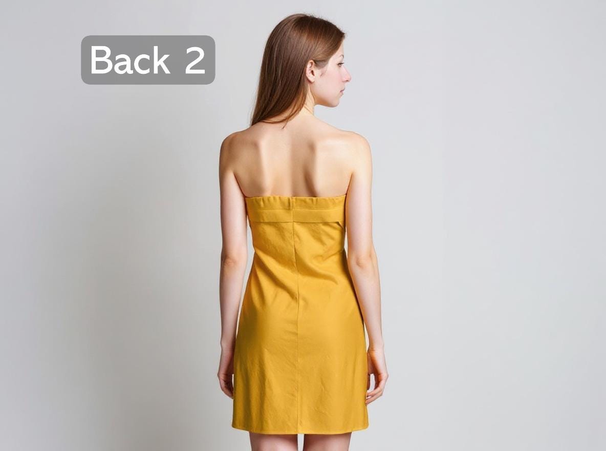Custom Strapless Linen Mini Dress - Elastic Linen Summer Tube Dress, Made to Order for Women | SKU.25T15T5L