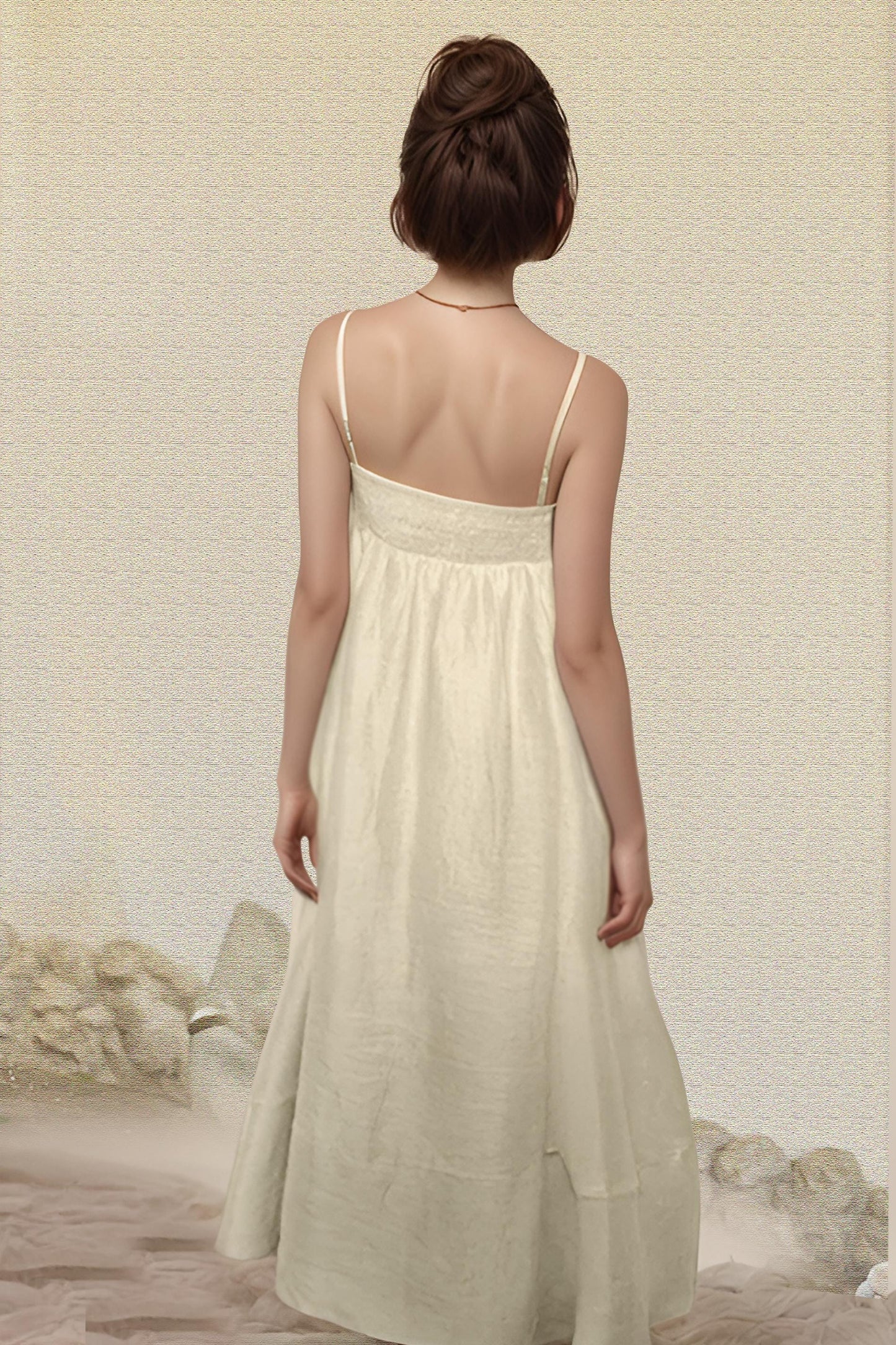 Elegant Linen Maxi Dress – Minimalist Summer Dress, Sleeveless Flowy Sundress, Boho Chic Outfit, Handmade Resort Wear | SKU.25T10T3G