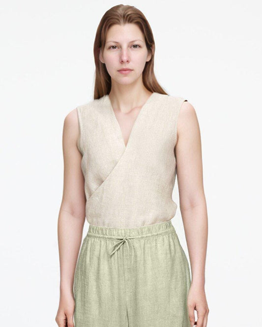 Linen Cropped Wide Leg Pants - Relaxed Fit, Elastic Waist, Drawstring, Lightweight, Casual Summer Trousers with Pockets| SKU.25T22T5Q