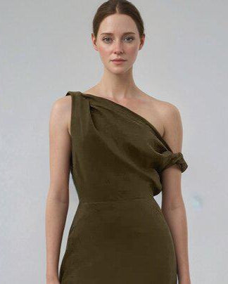 Custom One Shoulder Dress, Asymmetrical Evening Dress, Floor Length Party Dress, Elegant Formal Gown | SKU.25T14T5I