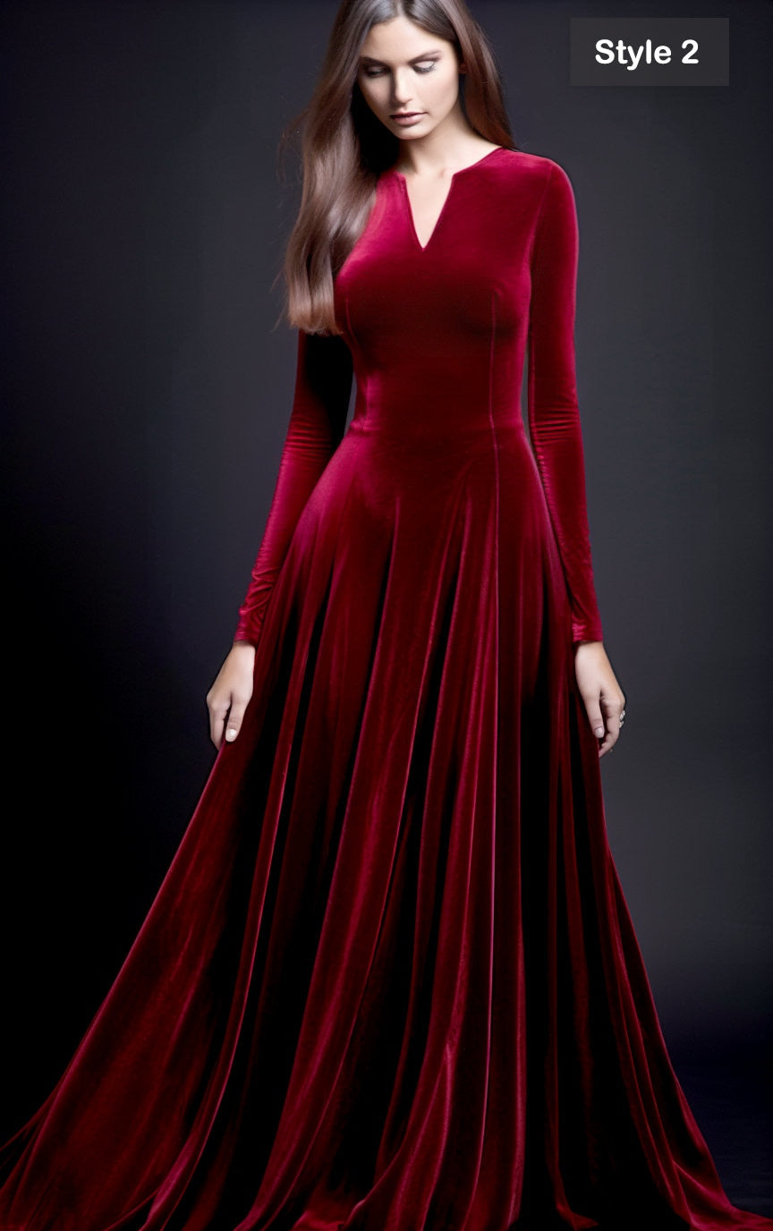 Custom Maroon Velvet Maxi Dress - Retro Glam Bridesmaid Gown and Refined Craftsmanship - Infuse Vintage Elegance for a Truly Timeless Look