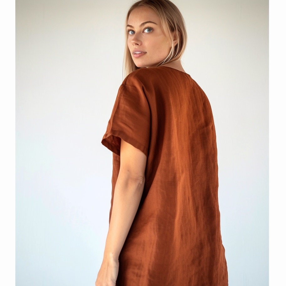 Handmade Linen Summer Dress for Women | Maternity and Oversized Options | Relaxed Summer Fit | Personalized Gift for Her | 230516A