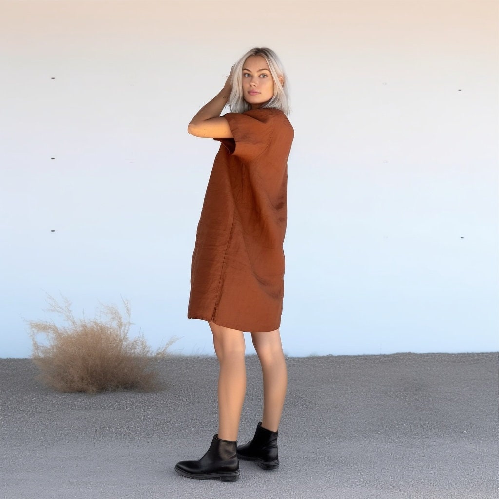 Handmade Linen Summer Dress for Women | Maternity and Oversized Options | Relaxed Summer Fit | Personalized Gift for Her | 230516A