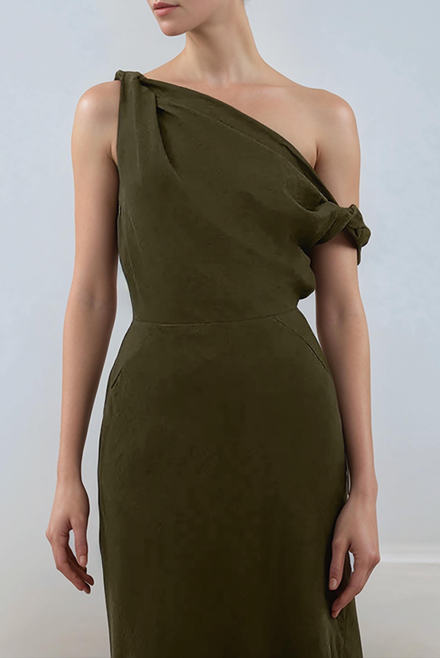 Custom One Shoulder Dress, Asymmetrical Evening Dress, Floor Length Party Dress, Elegant Formal Gown | SKU.25T14T5I