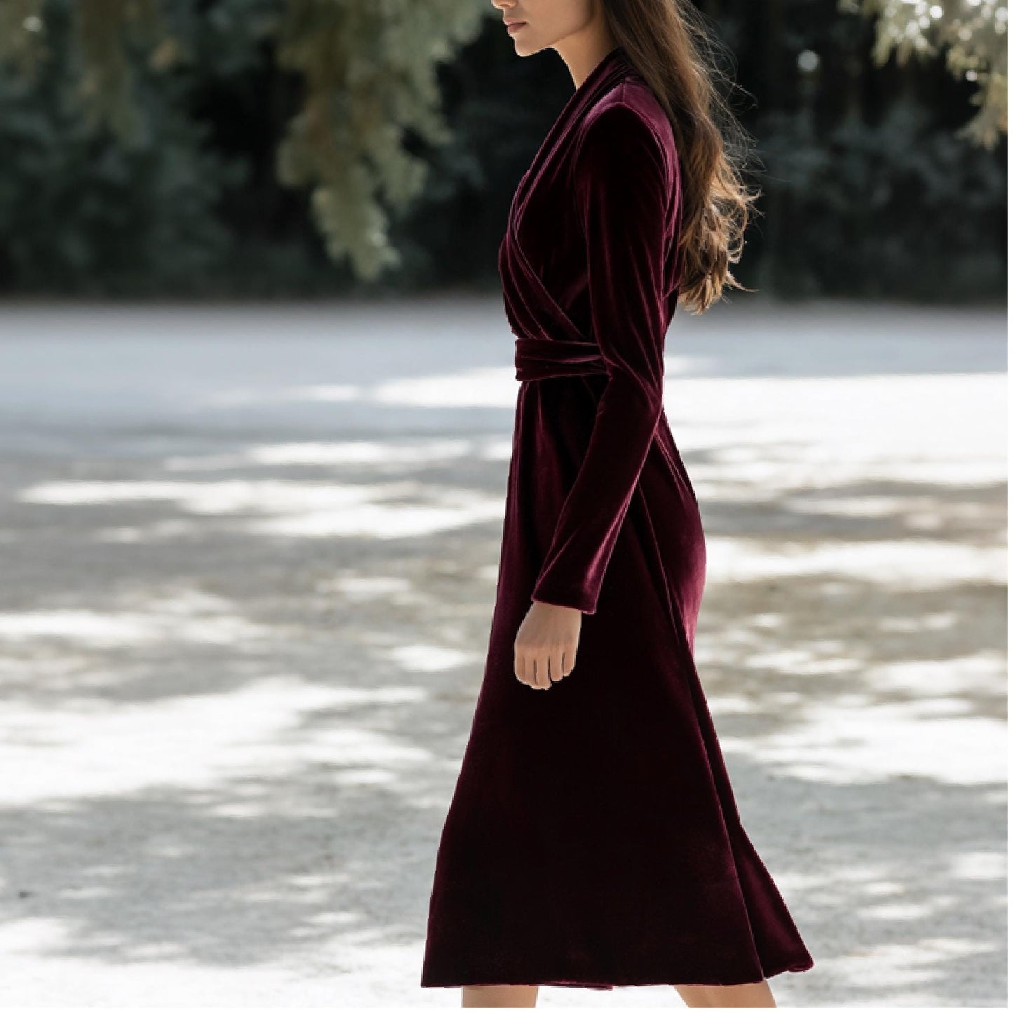 Chianti Velvet Long Wrap - Vintage Style Bridal and Bridesmaids Robe - Luxurious Women's Velvet and Velour Wrap for Weddings