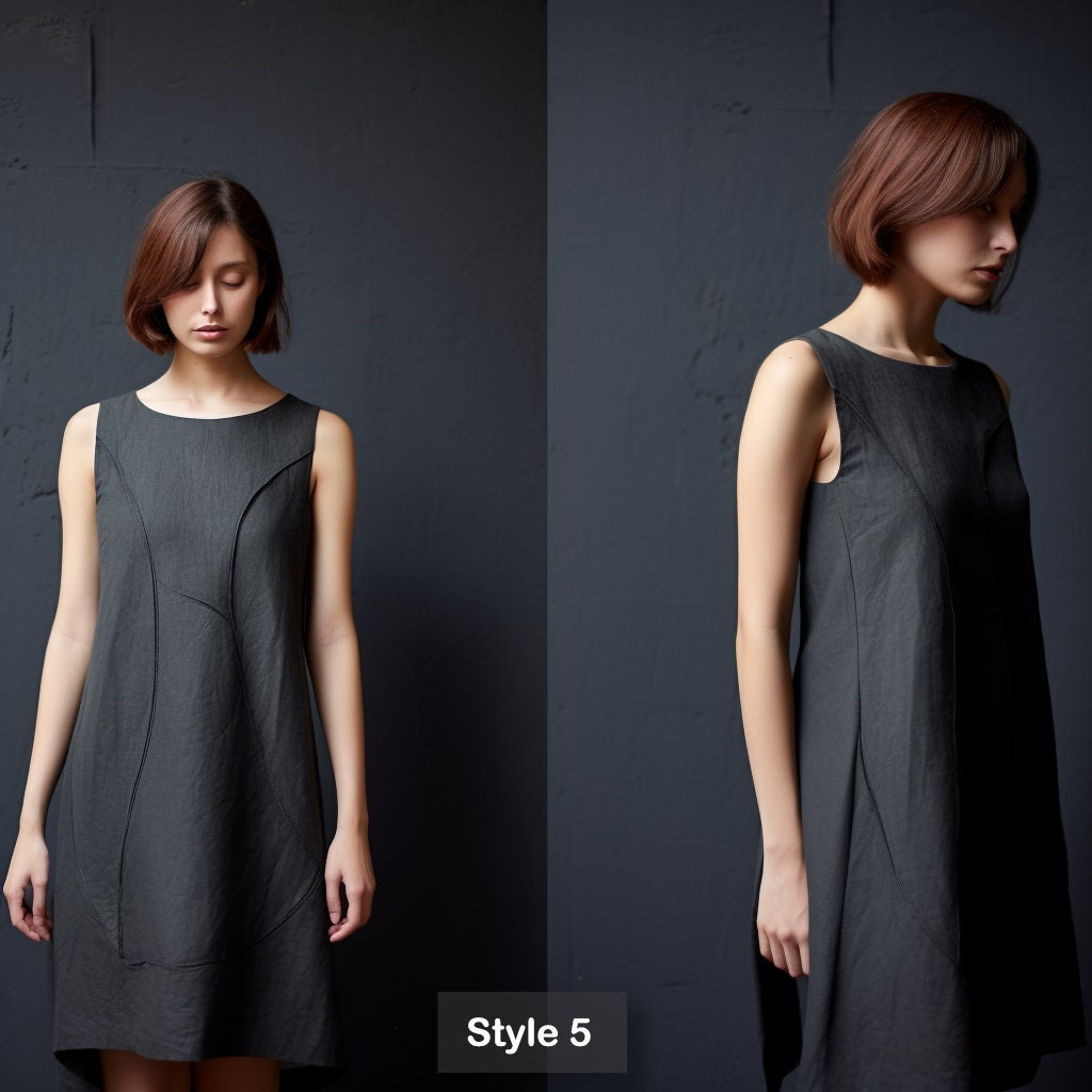 Effortless Summer Style: Handcrafted Black Linen Tank Dress for Timeless Elegance and Chic Comfort | Customizable | Personalizable | 230811B