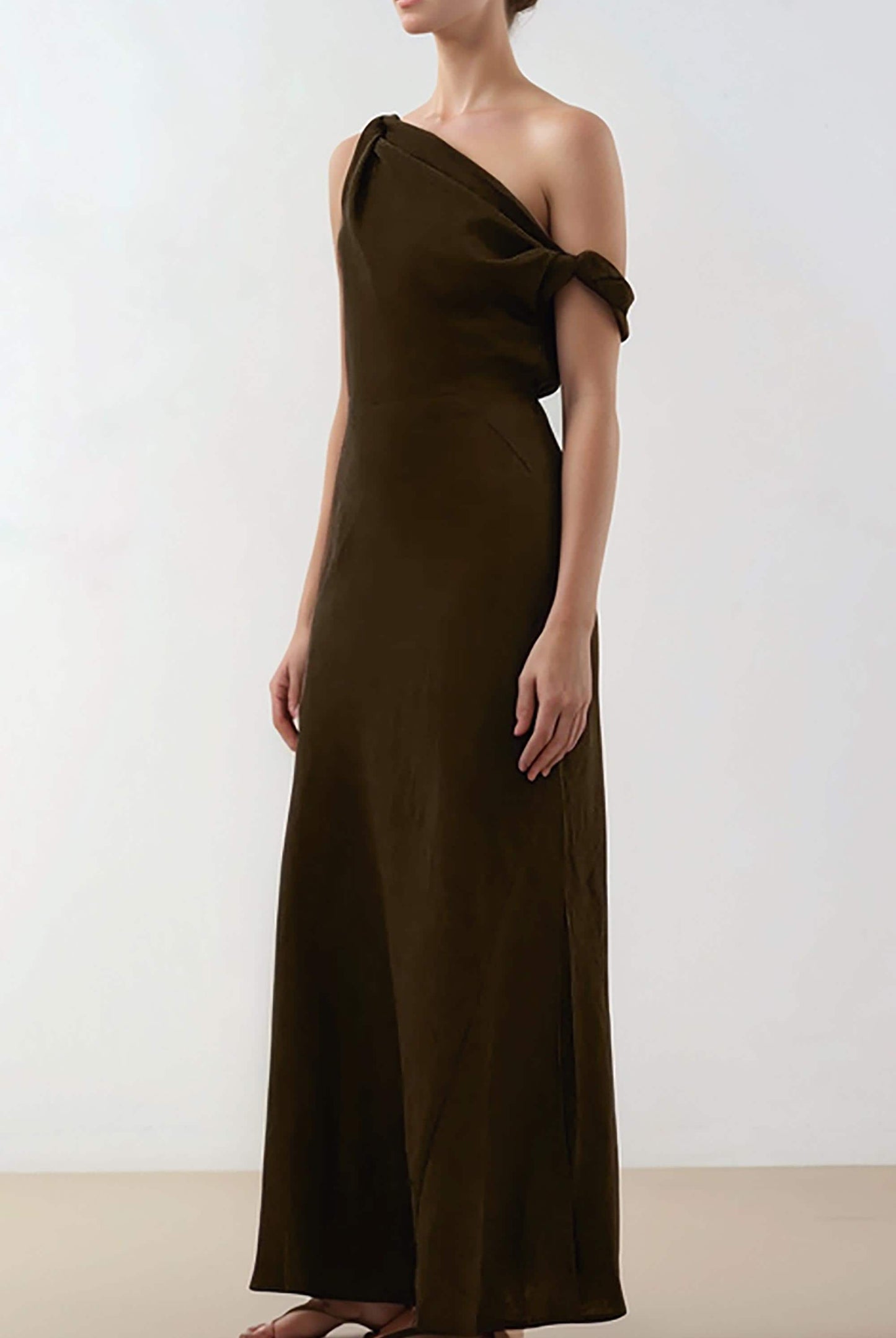 Custom One Shoulder Dress, Asymmetrical Evening Dress, Floor Length Party Dress, Elegant Formal Gown | SKU.25T14T5I