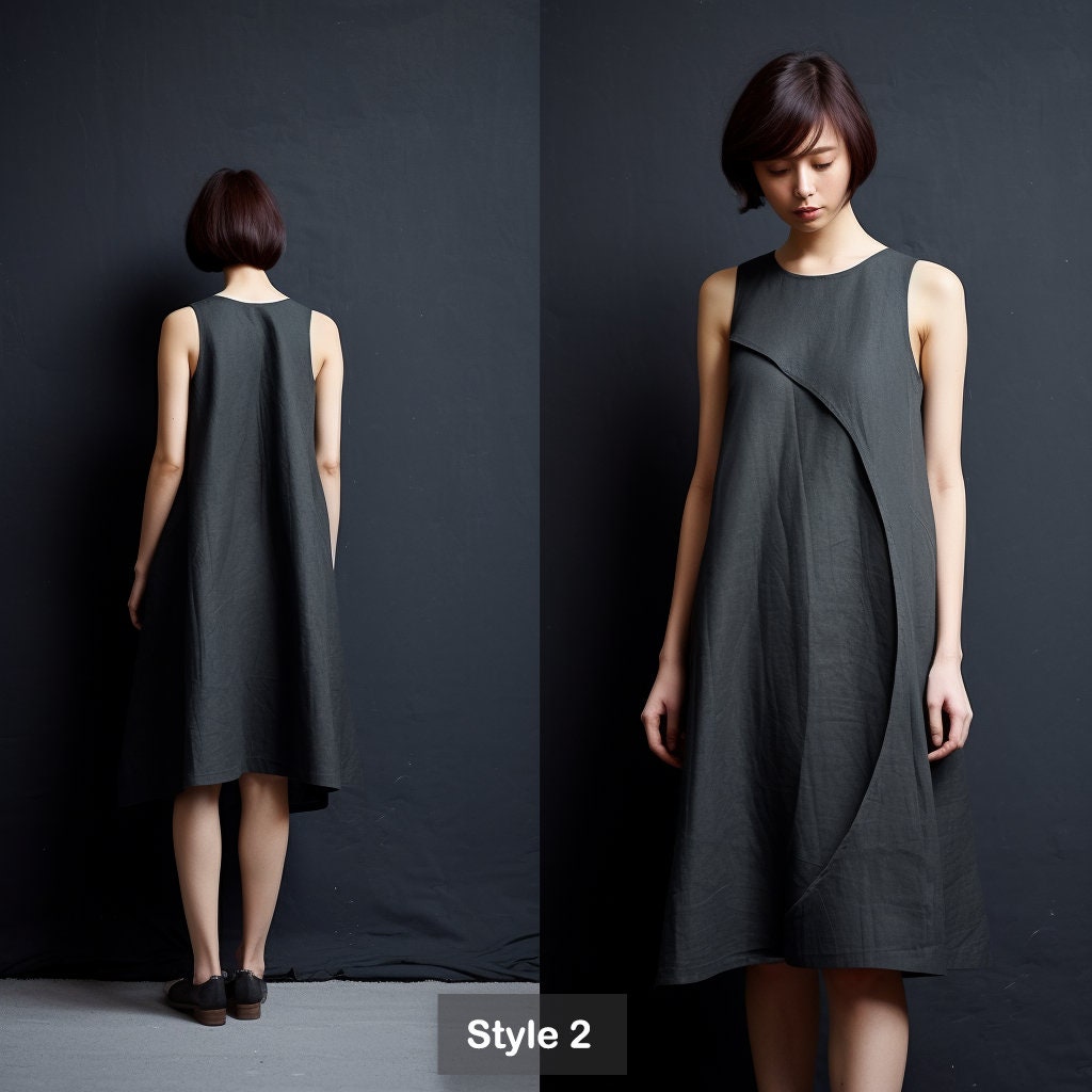 Effortless Summer Style: Handcrafted Black Linen Tank Dress for Timeless Elegance and Chic Comfort | Customizable | Personalizable | 230811B