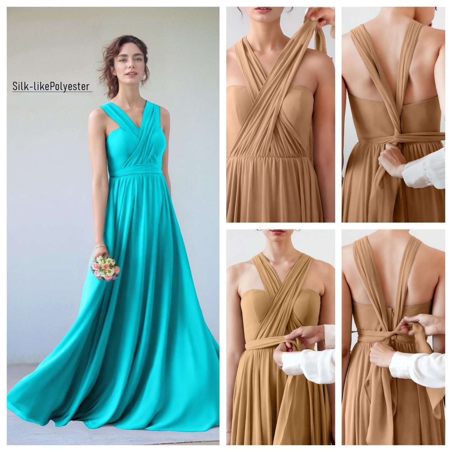 Elegant Multiway Convertible Gown - Transformable Infinity Dress for Bridesmaids & Special Events | SKU.25T09T3
