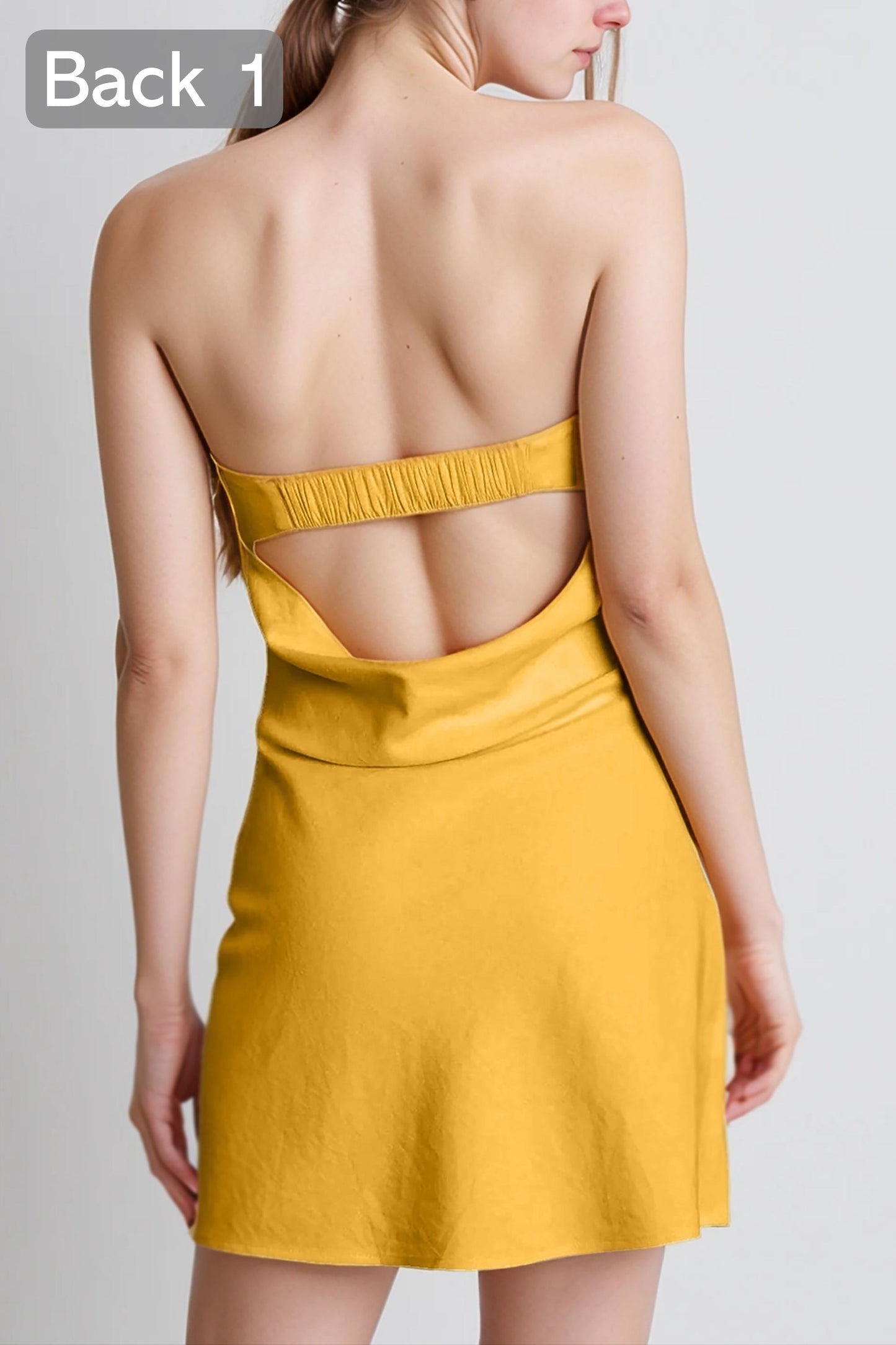 Custom Strapless Linen Mini Dress - Elastic Linen Summer Tube Dress, Made to Order for Women | SKU.25T15T5L