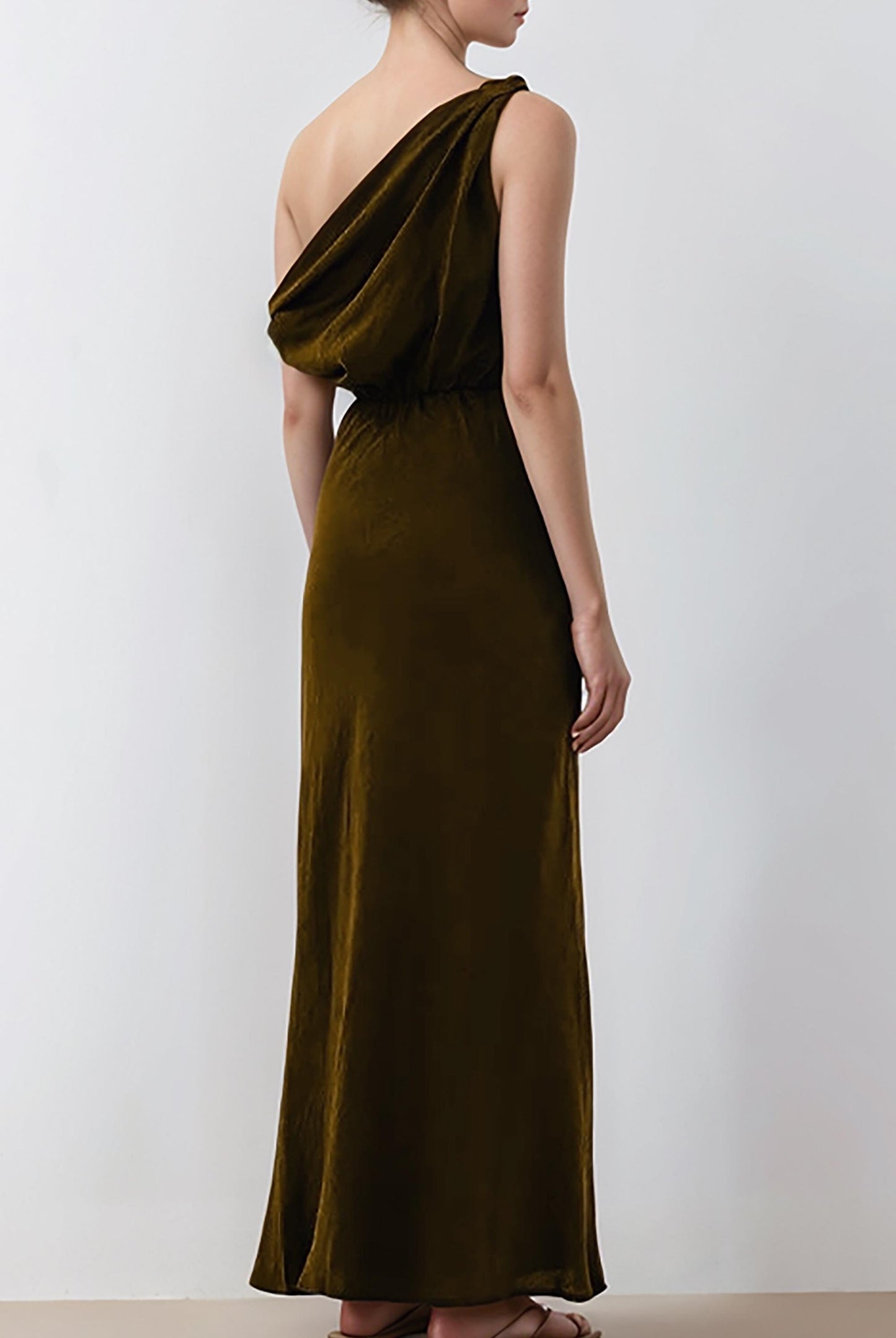 Custom One Shoulder Dress, Asymmetrical Evening Dress, Floor Length Party Dress, Elegant Formal Gown | SKU.25T14T5I