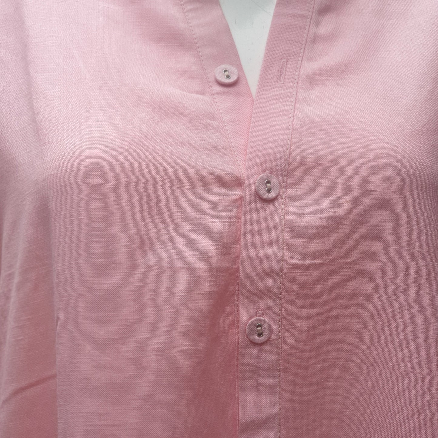 Stylish Linen Dress with Pockets | Split Neck and 3/4 Sleeves | Below Knee Length Shift Dress | Customizable | Personalizable | 230519A1