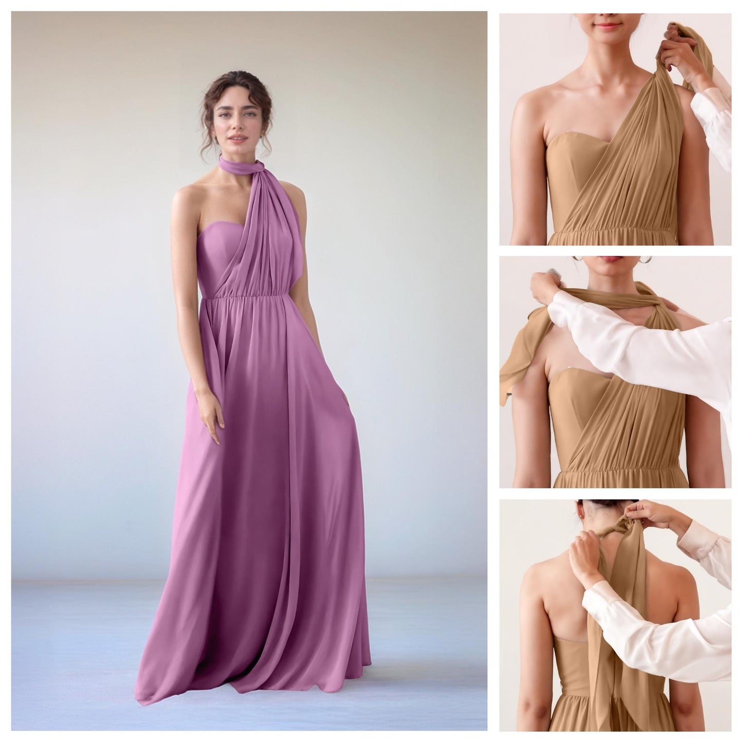 Elegant Multiway Convertible Gown - Transformable Infinity Dress for Bridesmaids & Special Events | SKU.25T09T3