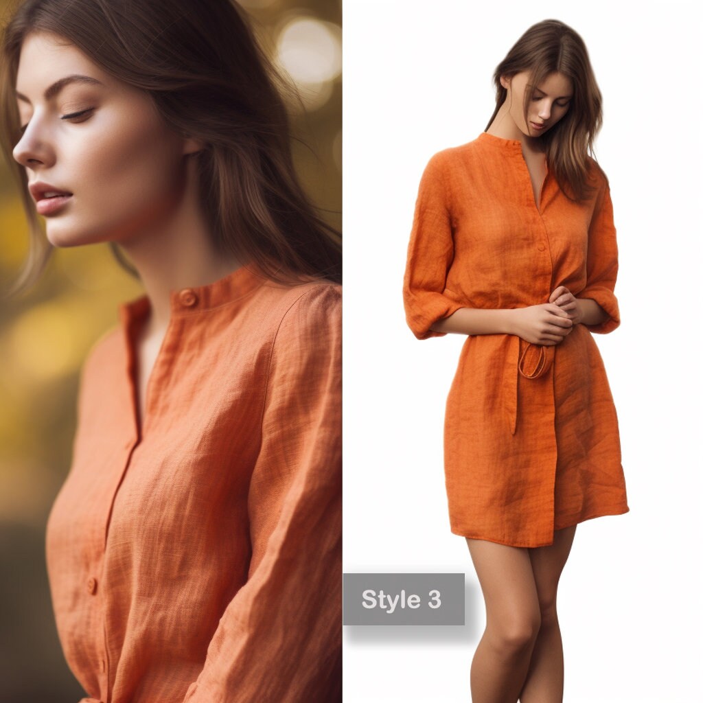 Short Linen Bridesmaid Dress | Mini Linen Wrap Dress with Pockets | Mustard | Modest and Wedding Guest Dress | Personalizable | 230510A