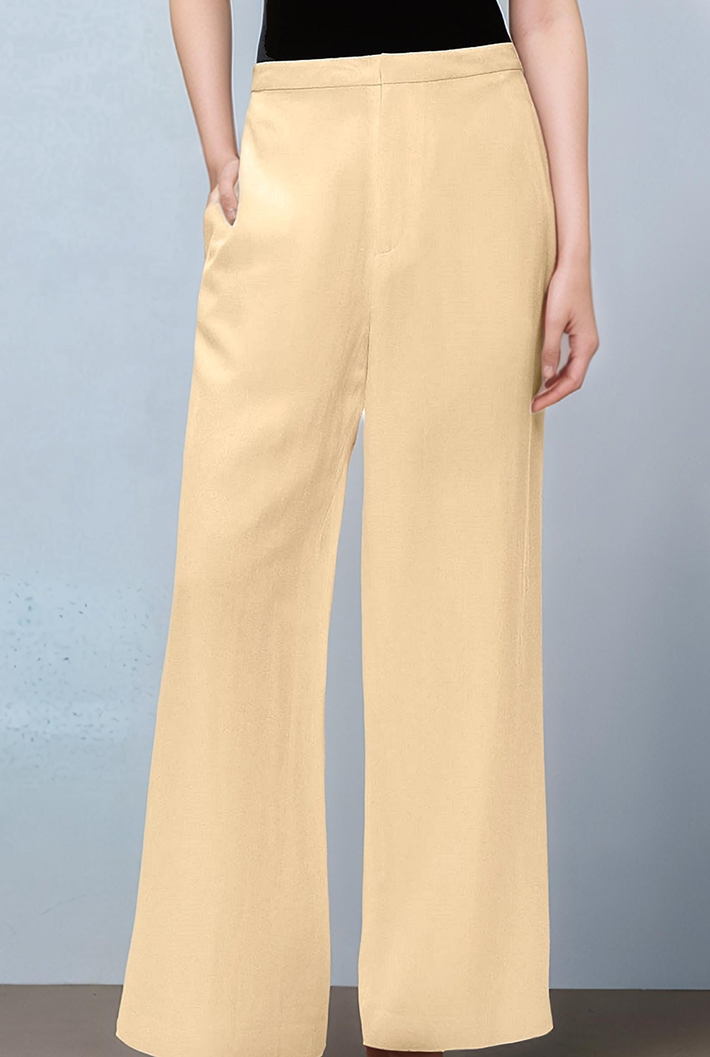 Women's Linen Wide-Leg Pants – High Waist, Elegant Loose Fit, Minimalist Summer Trousers | SKU.25T11T6K