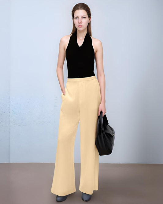 Women's Linen Wide-Leg Pants – High Waist, Elegant Loose Fit, Minimalist Summer Trousers | SKU.25T11T6K