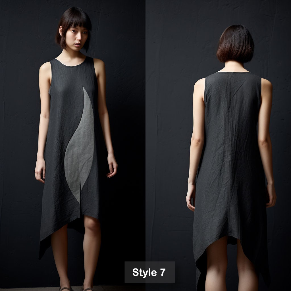 Effortless Summer Style: Handcrafted Black Linen Tank Dress for Timeless Elegance and Chic Comfort | Customizable | Personalizable | 230811B