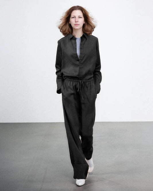 Women's Linen Two Piece Set - Relaxed Shirt and Wide Leg Pants, Buy Separately or as a Set | SKU.25T22T4F