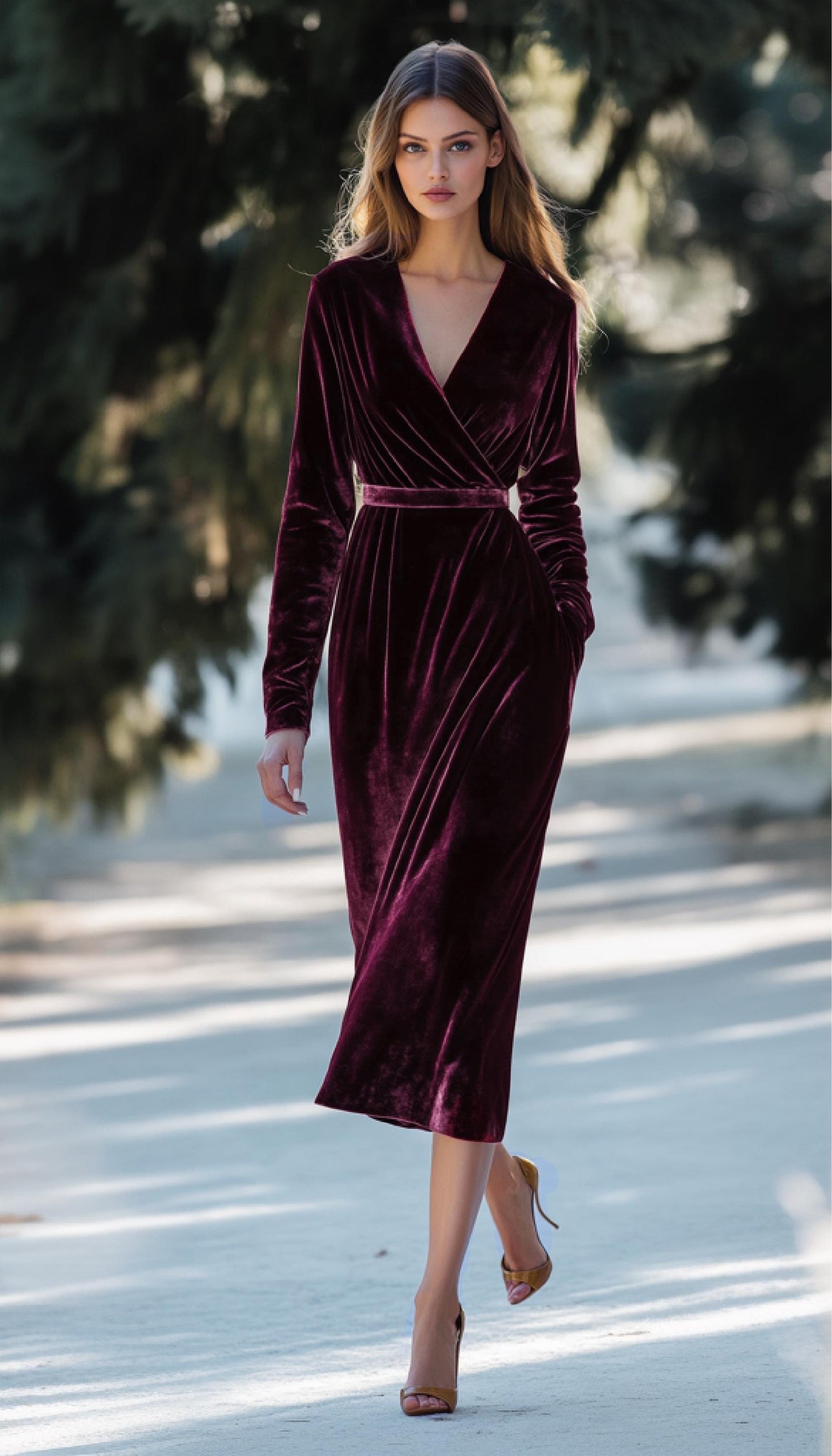 Chianti Velvet Long Wrap - Vintage Style Bridal and Bridesmaids Robe - Luxurious Women's Velvet and Velour Wrap for Weddings