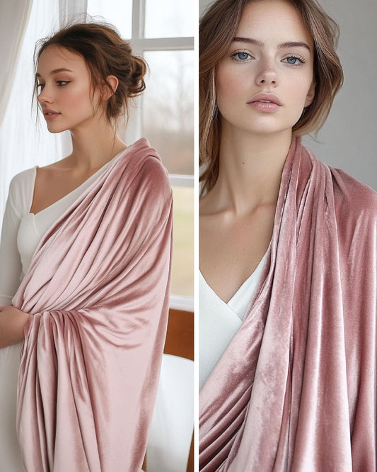 Dusty rose red Occassion Shawl, Velvet Evening Wrap, Wedding Shawl, Warm Winter Shawl Wrap, Custom order