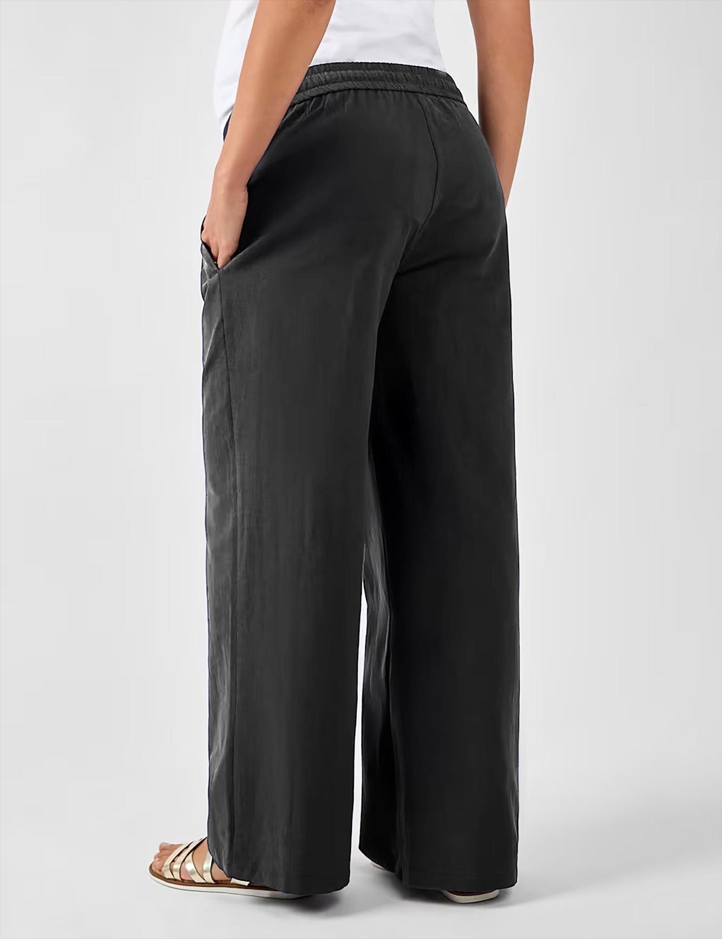 Maternity Wide-Leg Trousers with Linen – Comfortable Pregnancy Pants for Women | SKU.25T11CNb