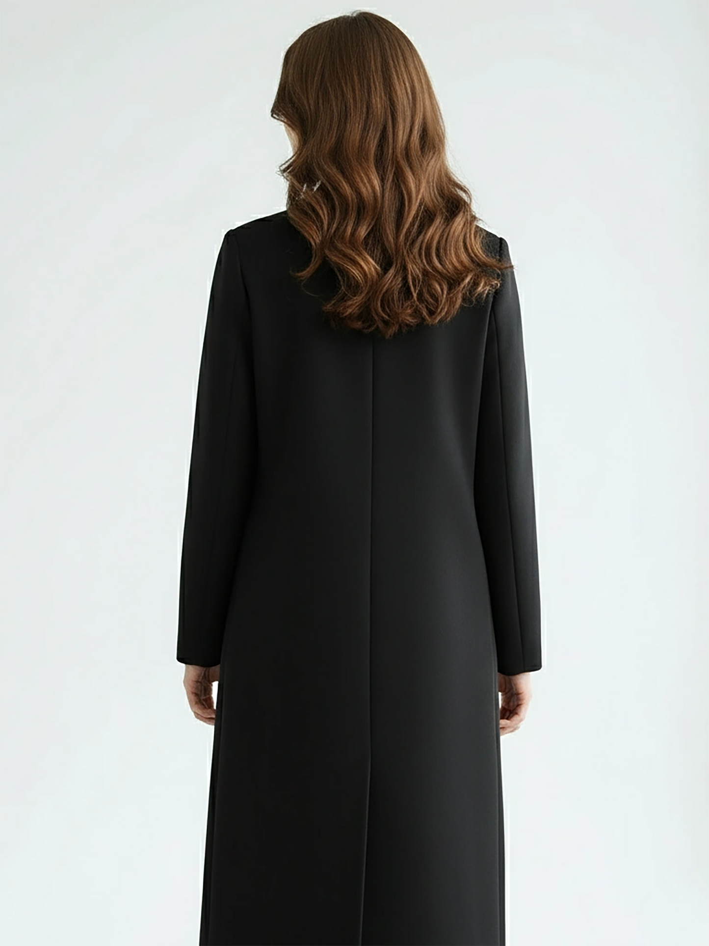 Classic Black Wool Overcoat – Timeless Tailored Long Coat with Notch Lapel | 25T35T5A