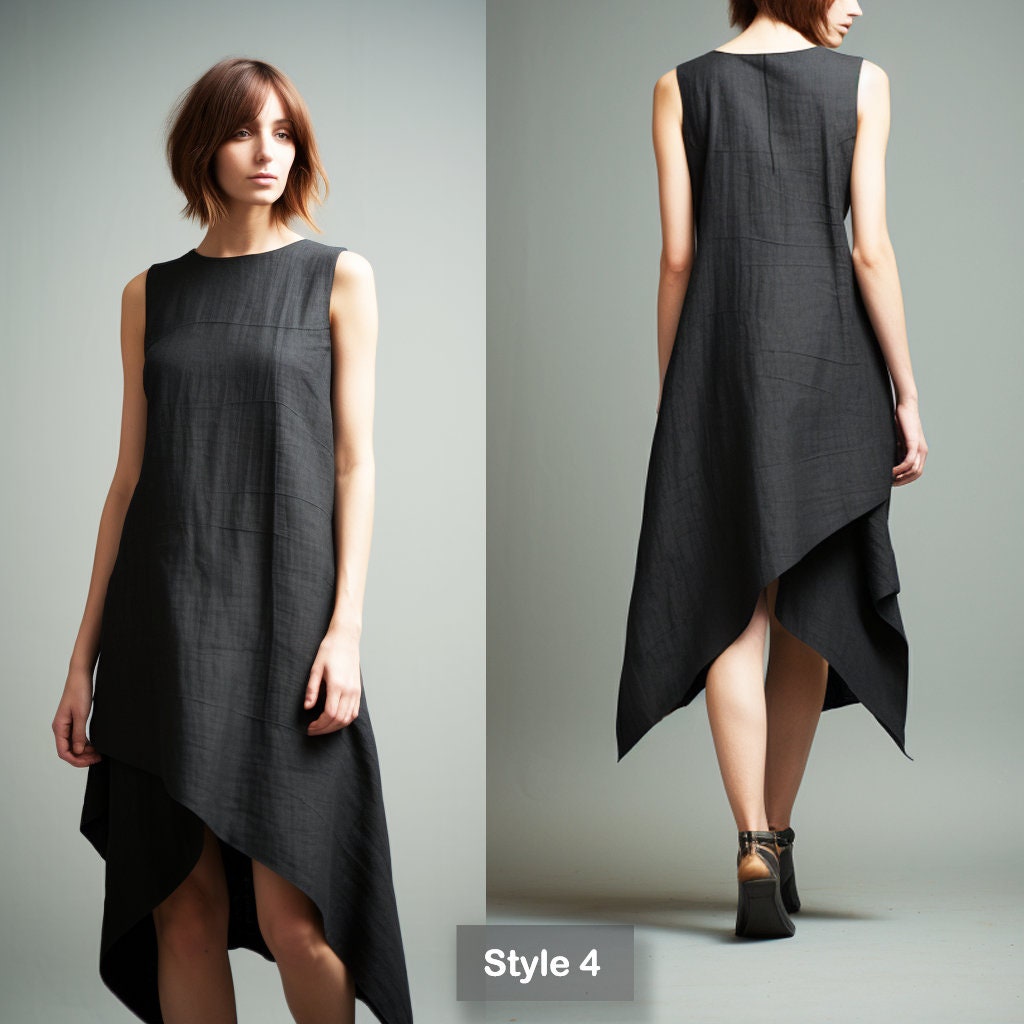 Timeless Elegance: Black Linen Tank Dress for Effortless Style, Handcrafted Comfort and Chic Simplicity, Perfect Summer Attire | 230811A