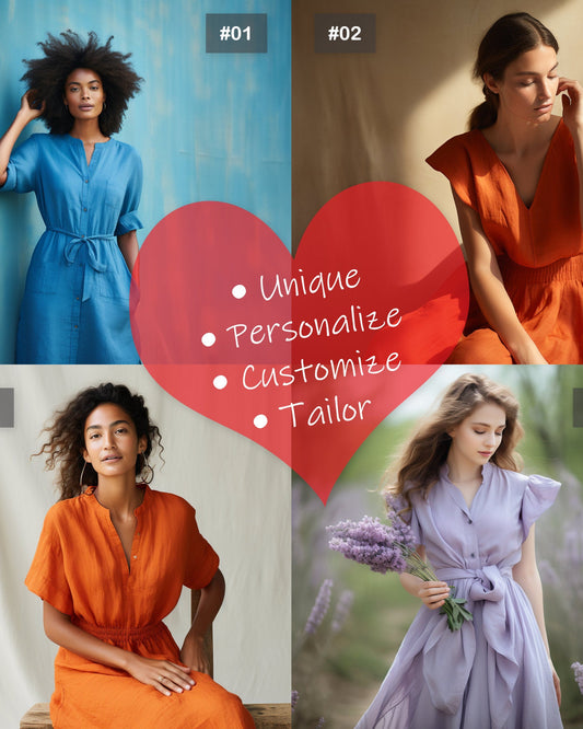 Personalized Handmade Linen Dress - Customize, Tailor, and Create Your Unique Linen Outfit - Boho Chic Linen Summer Attire | 231022A